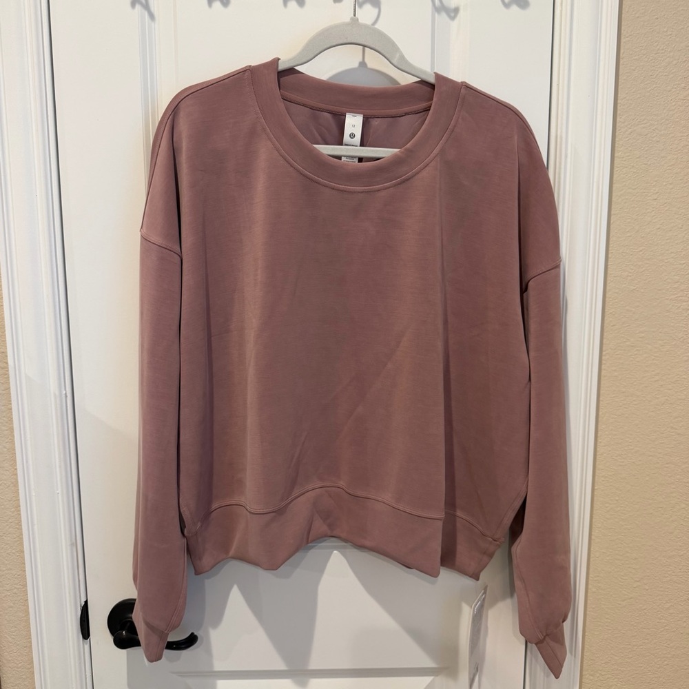 Lululemon Softstreme Perfectly Oversized Cropped Crew Twilight Rose